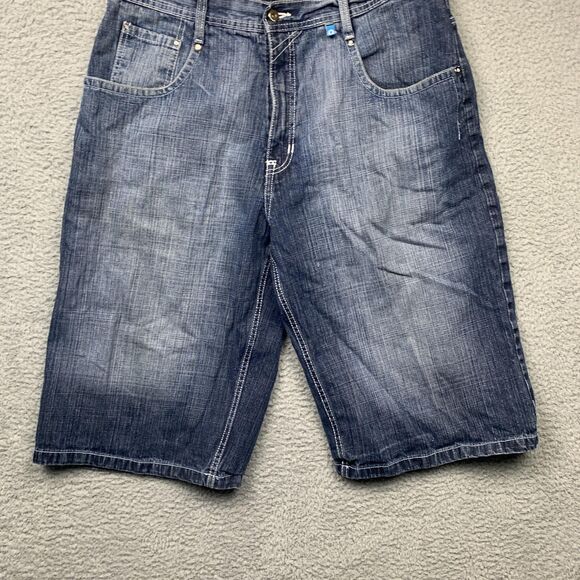 Southpole Denim Shorts Mens 38 Blue Jorts Relaxed Fit Streetwear Y2K - Picture 4 of 15